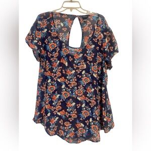 Torrid Sheer Scoop Neck Blouse Size 2